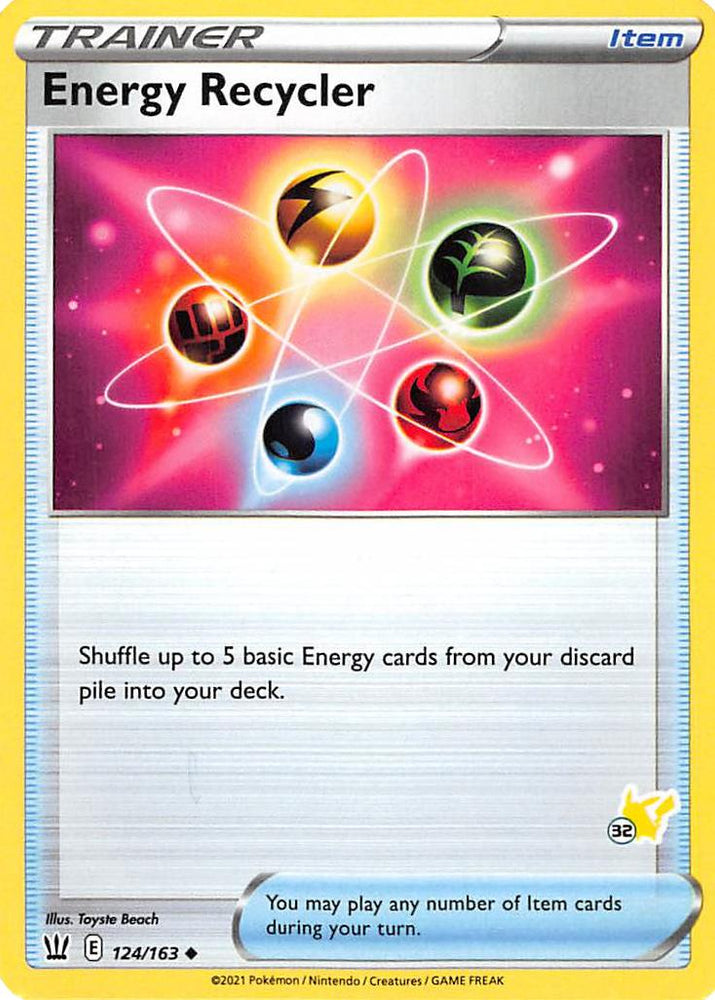 Energy Recycler (124/163) (Pikachu Stamp #32) [Battle Academy 2022] Pokémon