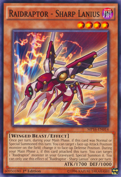 Raidraptor - Sharp Lanius [MP16-EN014] Common Yu-Gi-Oh!