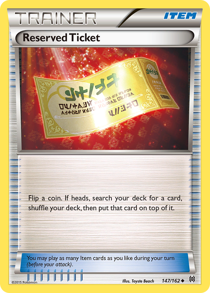Reserved Ticket (147/162) [XY: BREAKthrough] Pokémon