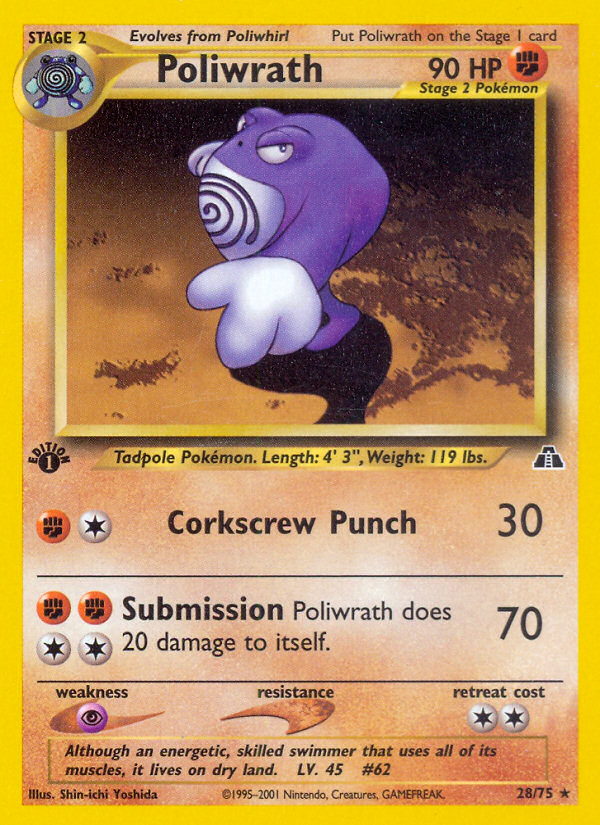 Poliwrath (28/75) [Neo Discovery 1st Edition] Pokémon