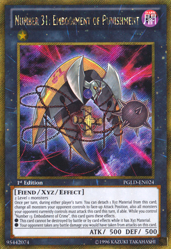 Number 31: Embodiment of Punishment [PGLD-EN024] Gold Secret Rare Yu-Gi-Oh!