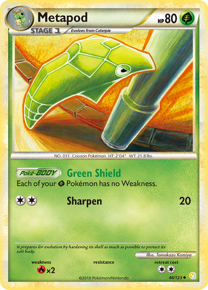 Metapod (46/123) [HeartGold & SoulSilver: Base Set] Pokémon