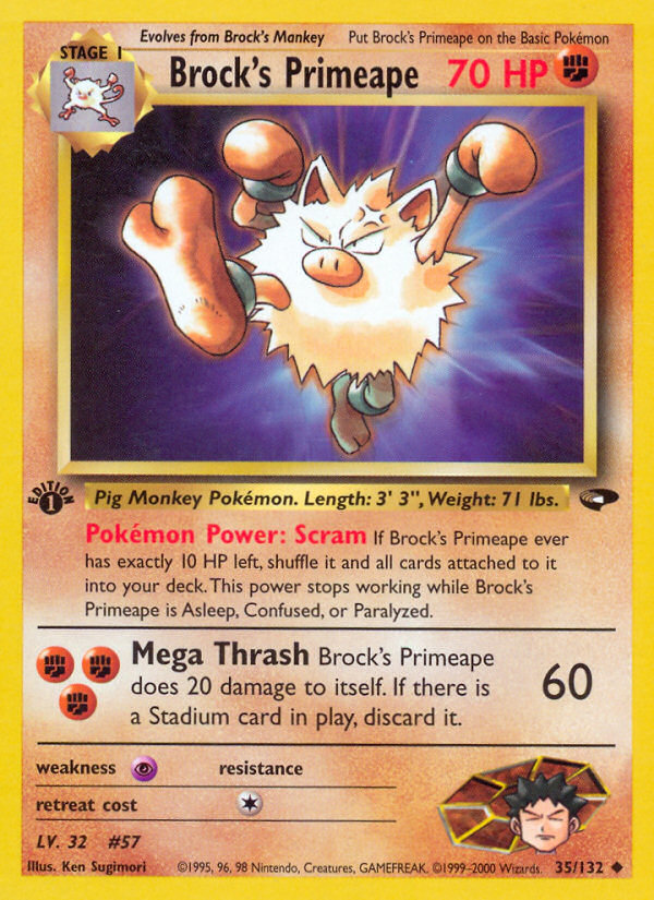 Brock's Primeape (35/132) [Gym Challenge 1st Edition] Pokémon