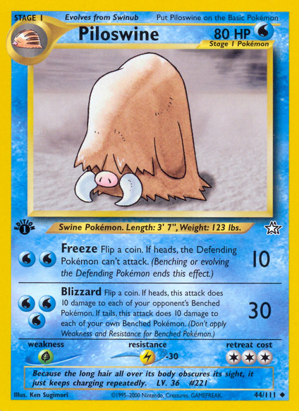 Piloswine (44/111) [Neo Genesis 1st Edition] Pokémon