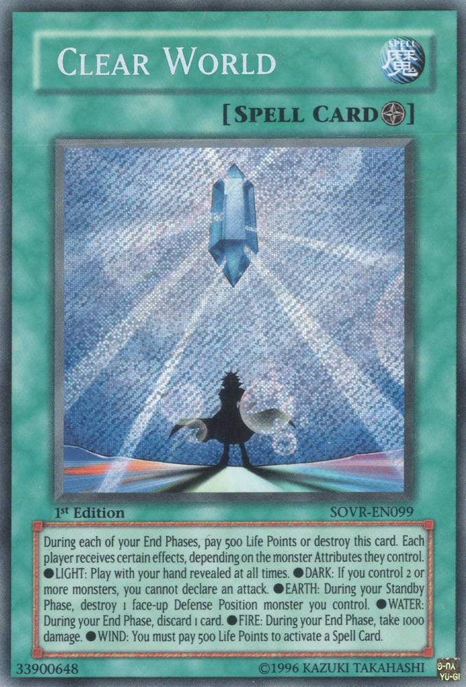 Clear World [SOVR-EN099] Secret Rare Yu-Gi-Oh!