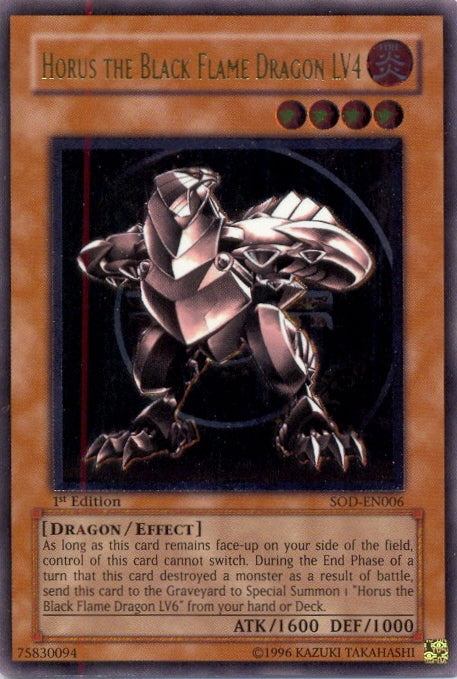 Horus The Black Flame Dragon LV4 [SOD-EN006] Ultimate Rare Yu-Gi-Oh!
