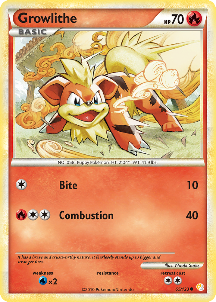 Growlithe (65/123) [HeartGold & SoulSilver: Base Set] Pokémon