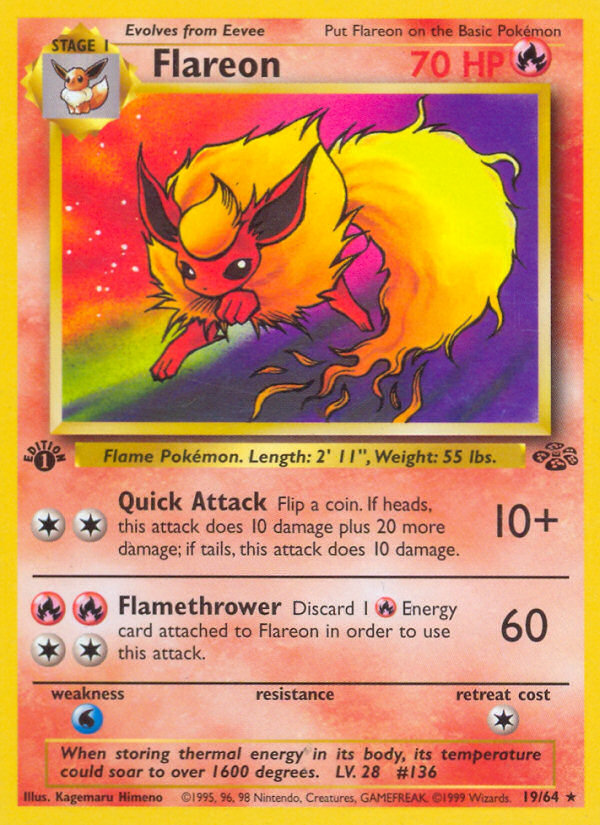 Flareon (19/64) [Jungle 1st Edition] Pokémon