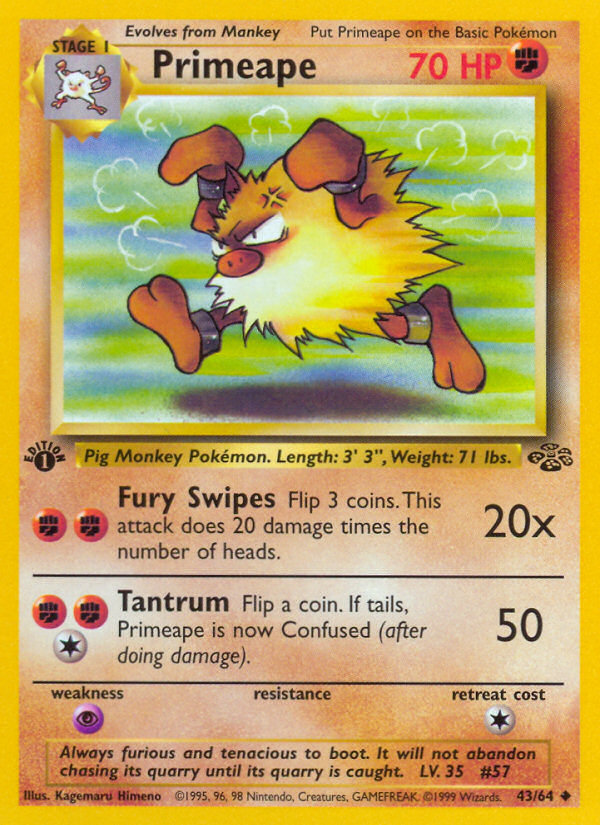 Primeape (43/64) [Jungle 1st Edition] Pokémon
