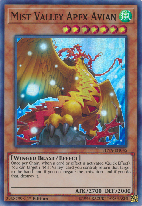 Mist Valley Apex Avian [SHVA-EN045] Super Rare Yu-Gi-Oh!