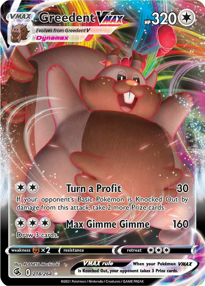 Greedent VMAX (218/264) [Sword & Shield: Fusion Strike] Pokémon