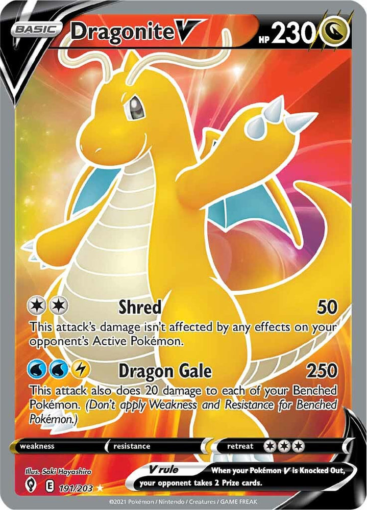 Dragonite V (191/203) [Sword & Shield: Evolving Skies] Pokémon