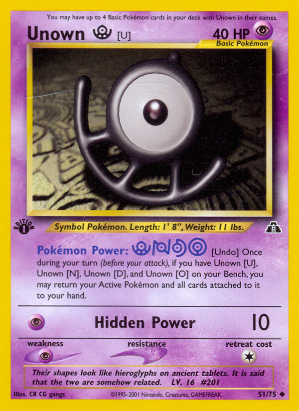 Unown [U] (51/75) [Neo Discovery 1st Edition] Pokémon