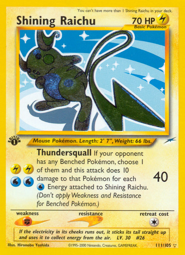 Shining Raichu (111/105) [Neo Destiny 1st Edition] Pokémon