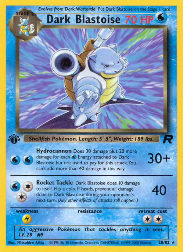 Dark Blastoise (20/82) [Team Rocket 1st Edition] Pokémon