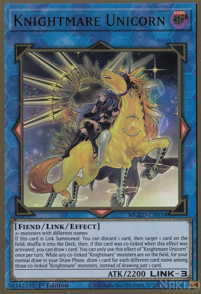 Knightmare Unicorn (Alternate Art) [MGED-EN034] Gold Rare Yu-Gi-Oh!