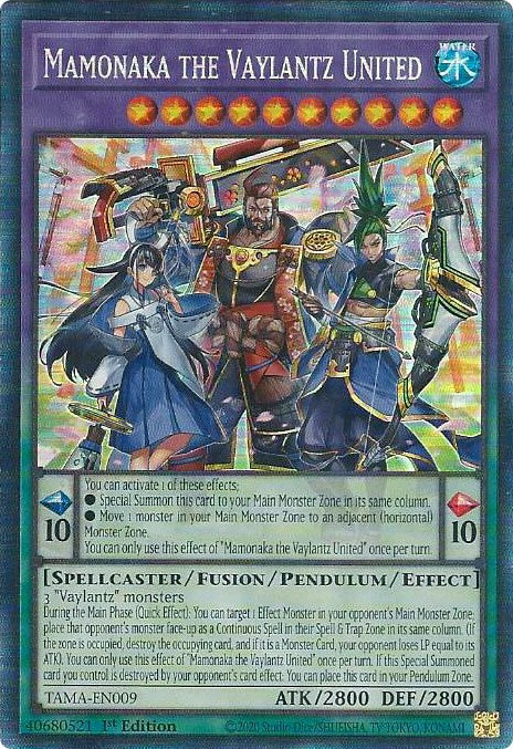Mamonaka the Vaylantz United [TAMA-EN009] Collector's Rare Yu-Gi-Oh!