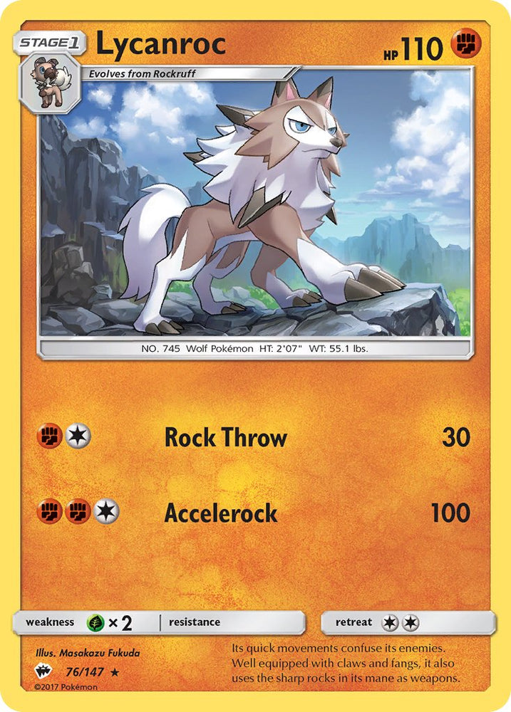 Lycanroc (76/147) (Theme Deck Exclusive) [Sun & Moon: Burning Shadows] Pokémon