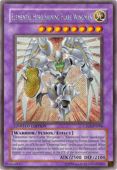 Elemental HERO Shining Flare Wingman [CT03-EN004] Secret Rare Yu-Gi-Oh!