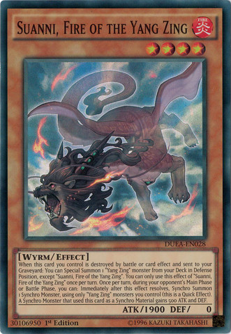 Suanni, Fire of the Yang Zing [DUEA-EN028] Super Rare Yu-Gi-Oh!