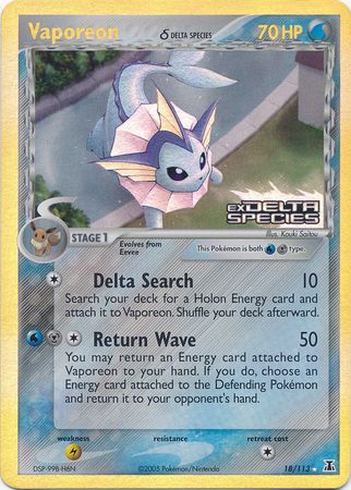 Vaporeon (18/113) (Delta Species) (Stamped) [EX: Delta Species] Pokémon