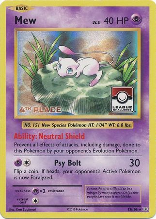 Mew (53/108) (League Promo 4th Place) [XY: Evolutions] Pokémon