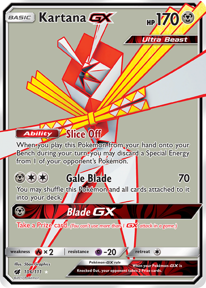 Kartana GX (106/111) [Sun & Moon: Crimson Invasion] Pokémon