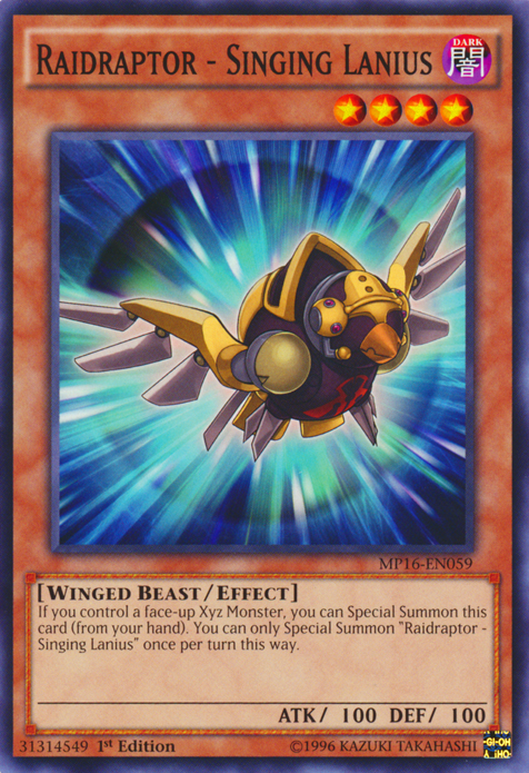 Raidraptor - Singing Lanius [MP16-EN059] Common Yu-Gi-Oh!