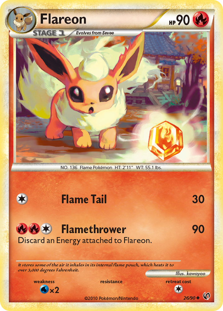 Flareon (26/90) [HeartGold & SoulSilver: Undaunted] Pokémon