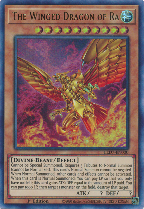 The Winged Dragon of Ra (Alternate Art) [LED7-EN000] Ultra Rare Yu-Gi-Oh!
