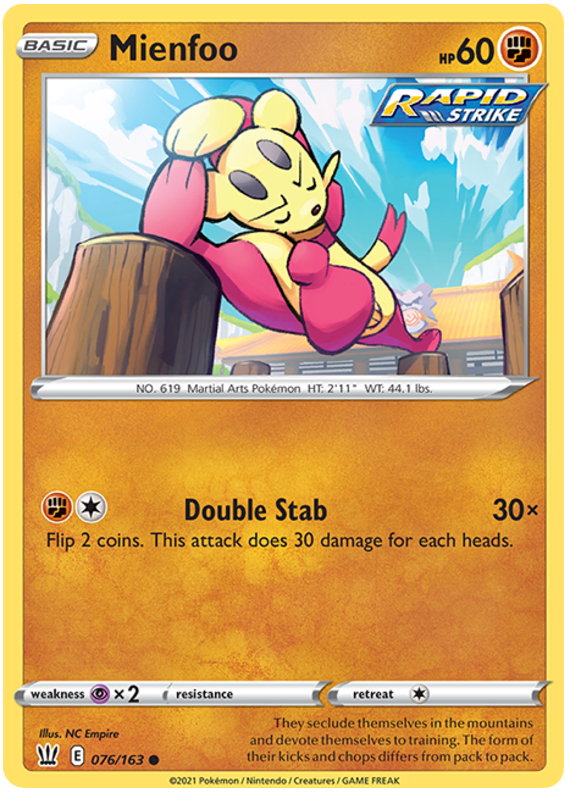 Mienfoo (076/163) [Sword & Shield: Battle Styles] Pokémon