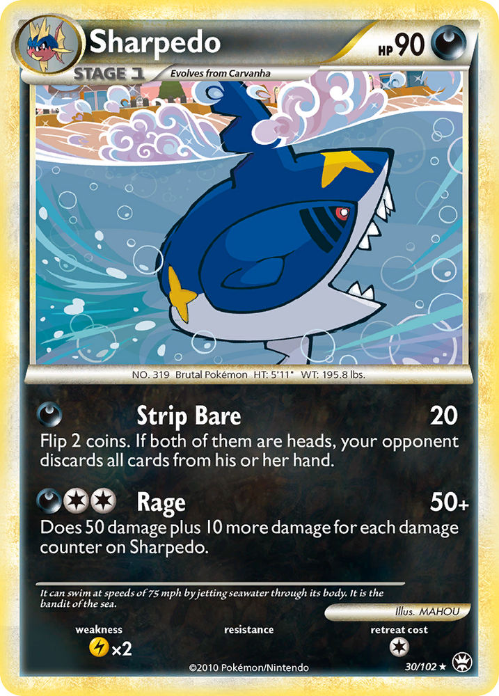 Sharpedo (30/102) [HeartGold & SoulSilver: Triumphant] Pokémon