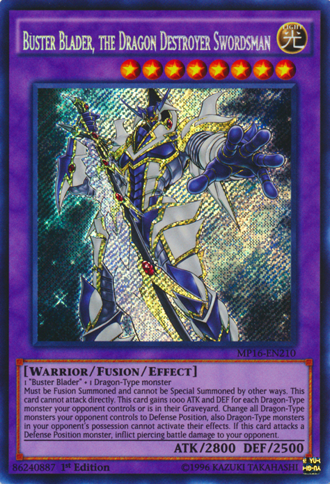 Buster Blader, the Dragon Destroyer Swordsman [MP16-EN210] Secret Rare Yu-Gi-Oh!