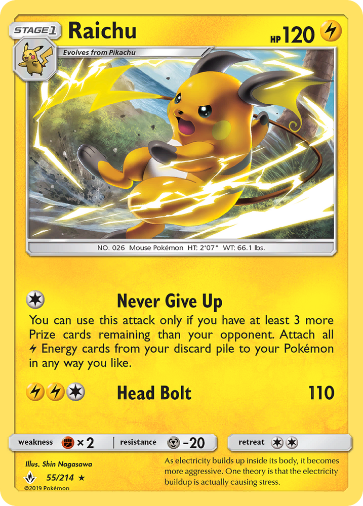 Raichu (55/214) [Sun & Moon: Unbroken Bonds] Pokémon