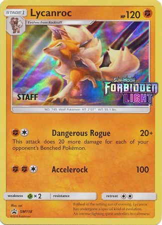 Lycanroc (SM118) (Staff Prerelease Promo) [Sun & Moon: Black Star Promos] Pokémon