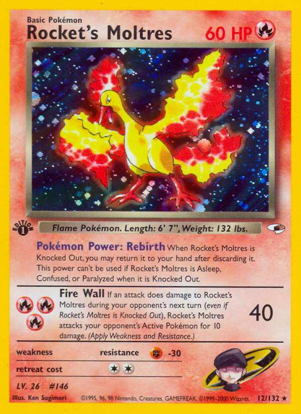 Rocket's Moltres (12/132) [Gym Heroes 1st Edition] Pokémon