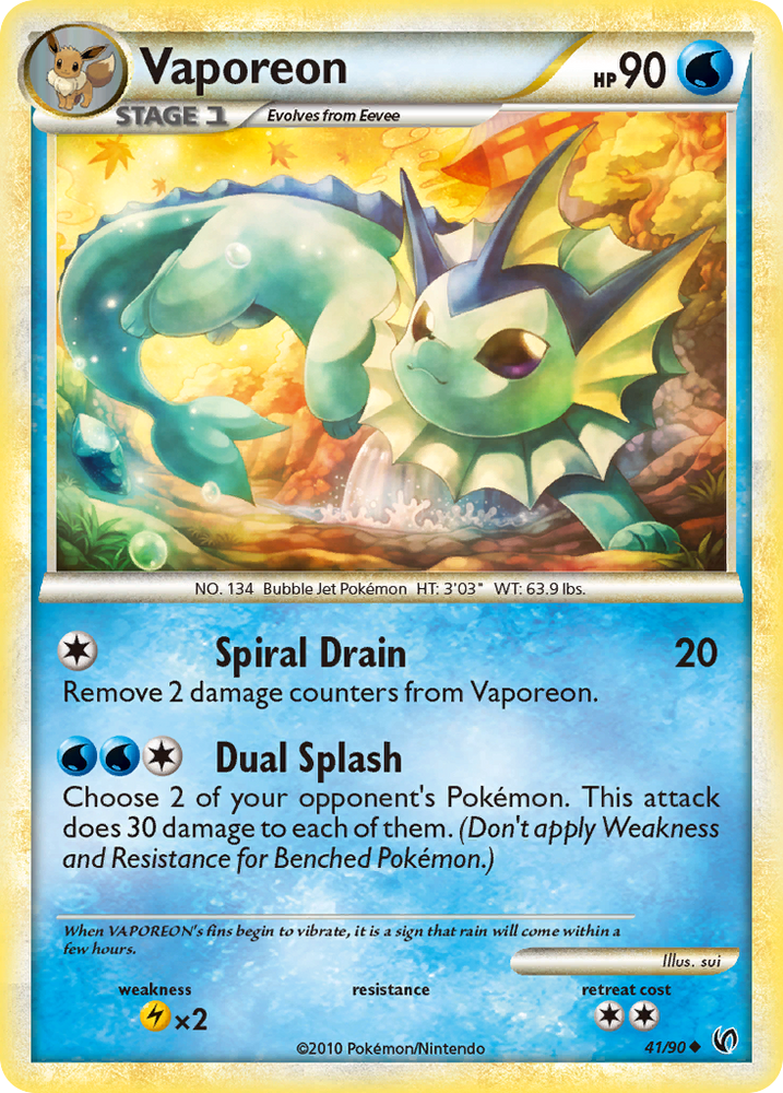 Vaporeon (41/90) [HeartGold & SoulSilver: Undaunted] Pokémon