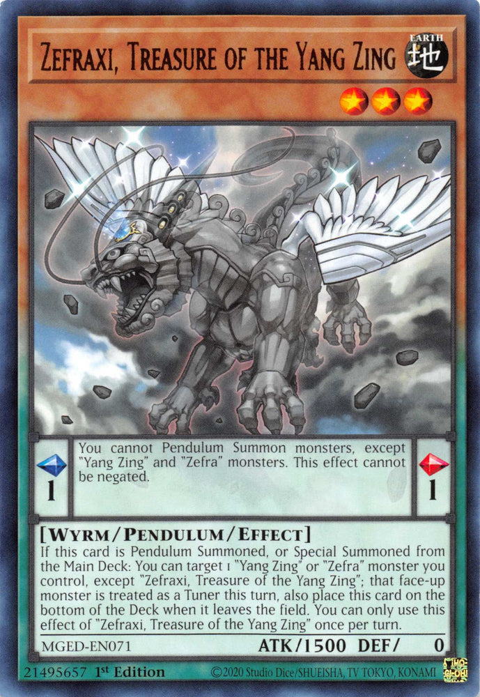 Zefraxi, Treasure of the Yang Zing [MGED-EN071] Rare Yu-Gi-Oh!