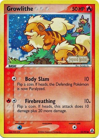 Growlithe (55/92) (Stamped) [EX: Legend Maker] Pokémon