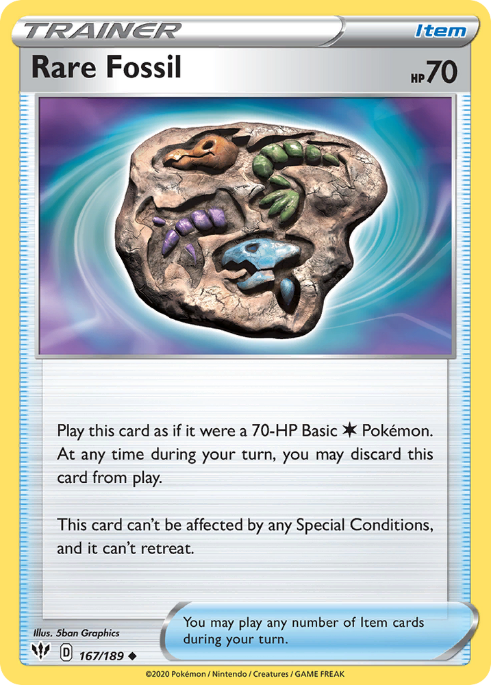 Rare Fossil (167/189) [Sword & Shield: Darkness Ablaze] Pokémon