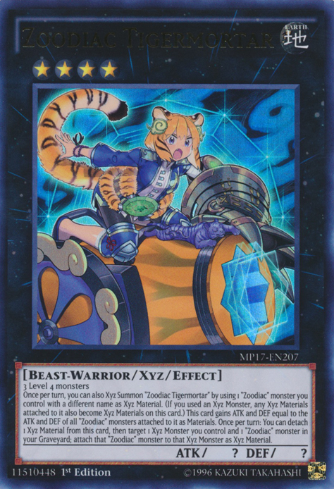 Zoodiac Tigermortar [MP17-EN207] Ultra Rare Yu-Gi-Oh!