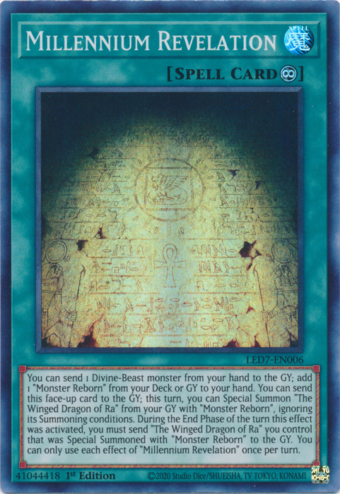 Millennium Revelation [LED7-EN006] Super Rare Yu-Gi-Oh!