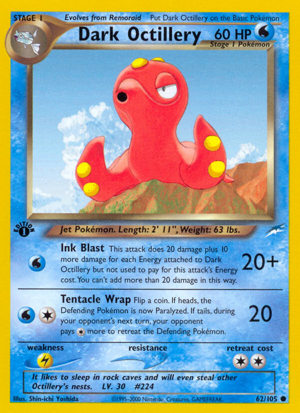 Dark Octillery (62/105) [Neo Destiny 1st Edition] Pokémon