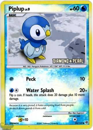 Piplup (93/130) [Burger King Promos: 2008 Collection] Pokémon