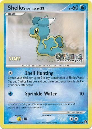 Shellos East Sea (106/132) (Origins Game Fair 2008 Staff) [Nintendo: Black Star Promos] Pokémon