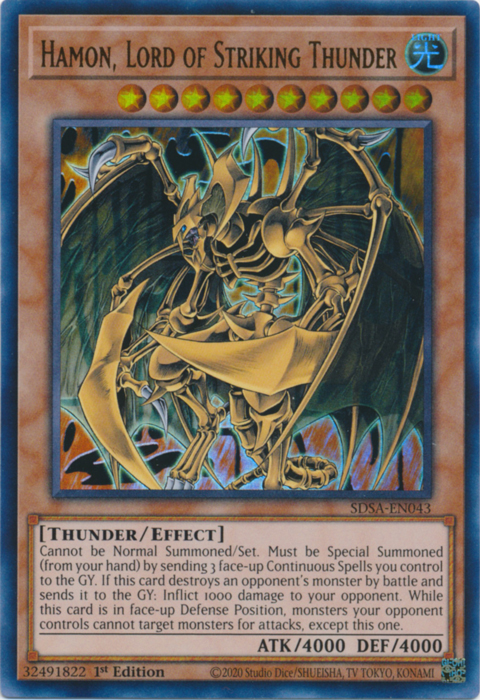 Hamon, Lord of Striking Thunder [SDSA-EN043] Ultra Rare Yu-Gi-Oh!