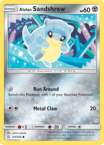 Alolan Sandshrew (137/236) [Sun & Moon: Cosmic Eclipse] Pokémon