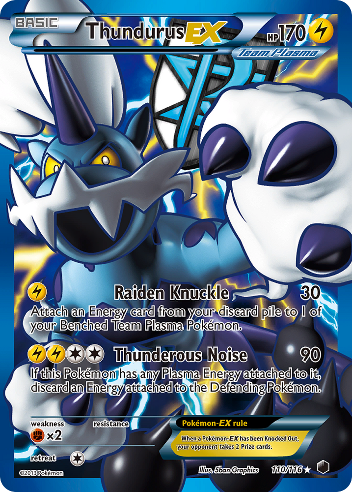 Thundurus EX (110/116) [Black & White: Plasma Freeze] Pokémon