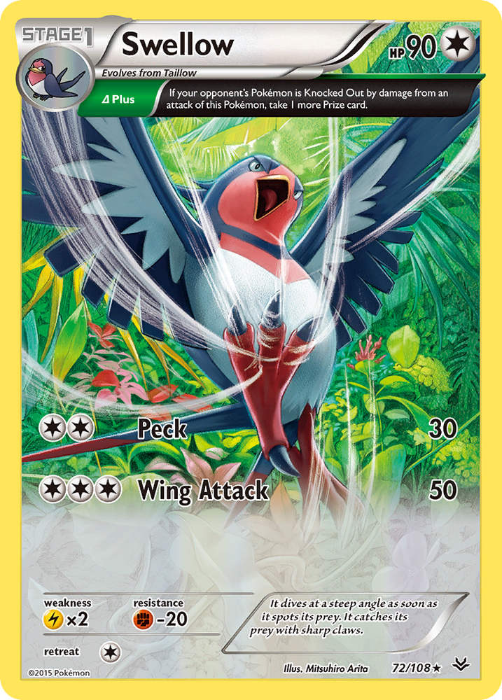 Swellow (72/108) [XY: Roaring Skies] Pokémon