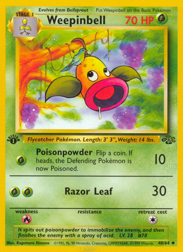 Weepinbell (48/64) [Jungle 1st Edition] Pokémon